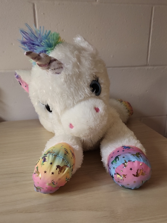 Other - White Plush Unicorn Stuffed Animal with Pastel Hooves